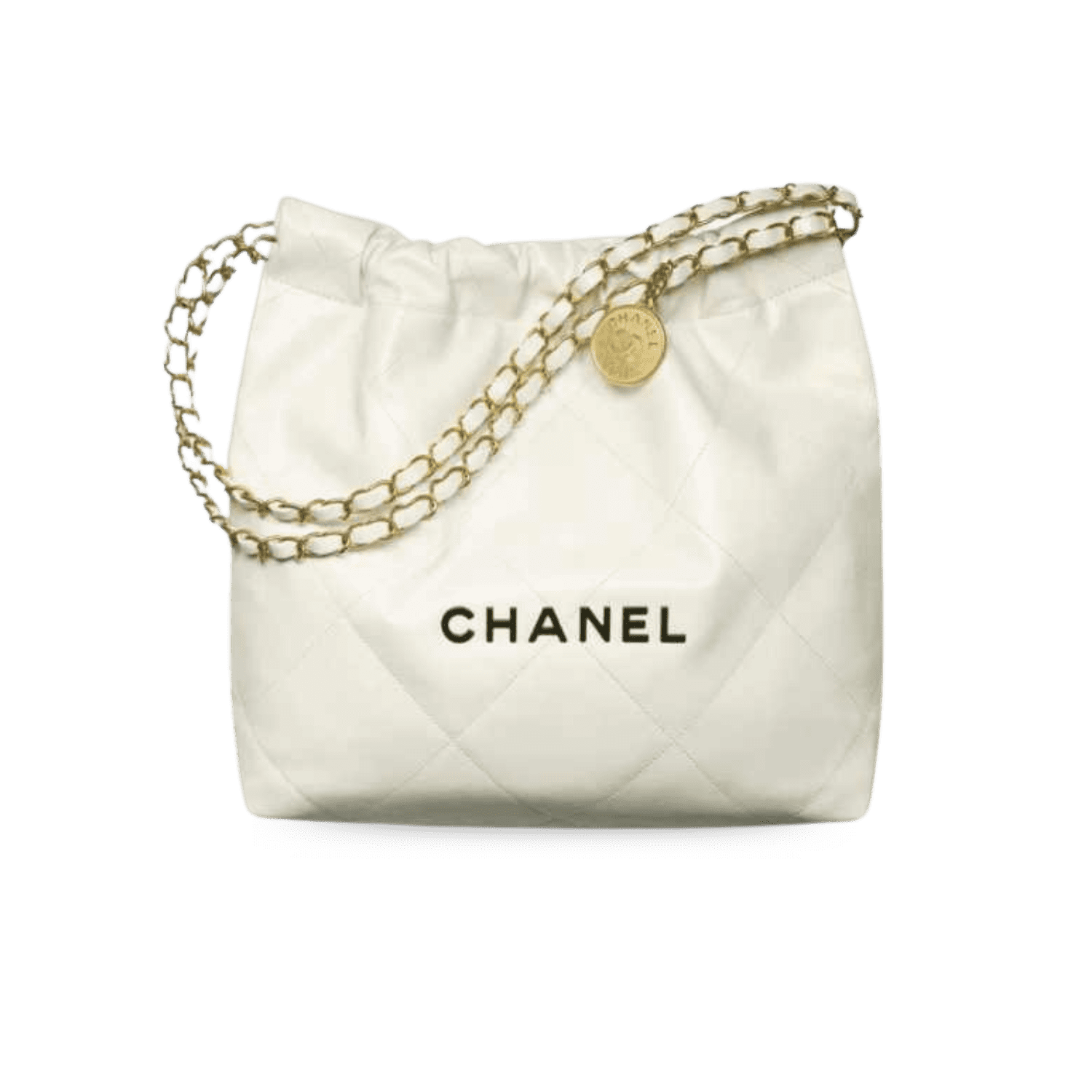 chanel-22-bag-small-37cm-white_optimized.png Chanel 22 Small Crossbody Bag 14.4in/ 37cm White Gold Hardware For Women AS3260 B09859 10601 - Image 1