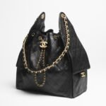Chanel 25 Medium Shoulder Bag 11.8in/ 30cm Black Gold Hardware For Women AS5311 B20304 94305 - Image 3
