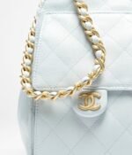 Chanel 25 Small Shoulder Bag 10.2in/ 26cm Light Blue Gold Hardware For Women AS5293 B20304 U2367 - Image 5