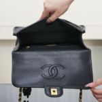 Chanel 25B Four Leaf Clover Top Handle Bag 9.8in/ 25cm Black Gold Hardware For Women - Image 4