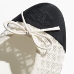 Chanel Ballet Flats White/Black For Women G02819-B20352-U0612 - Image 2
