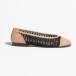 Chanel Raffia Ballet Flats Black/Beige For Women G46352-B19806-NAFBB - Image 4