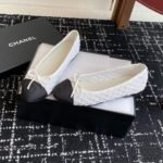 Chanel Ballet Flats White/Black For Women G02819-B20352-U0612 - Image 7