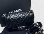 Chanel Boy Small Crossbody Bag 8.1in/ 20.5cm Black Silver Hardware For Women A67085-Y09953-94305 - Image 2