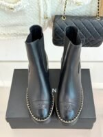 Chanel Chelsea Chunky Heel Boots Black For Women - Image 5