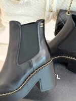 Chanel Chelsea Chunky Heel Boots Black For Women - Image 6