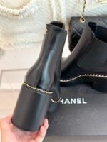 Chanel Chelsea Chunky Heel Boots Black For Women - Image 8