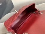 Chanel Classic Flap Bag Mini Crossbody 7.8in/ 20cm Burgundy Silver Hardware For Women - Image 6