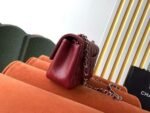 Chanel Classic Flap Bag Mini Crossbody 7.8in/ 20cm Burgundy Silver Hardware For Women - Image 2