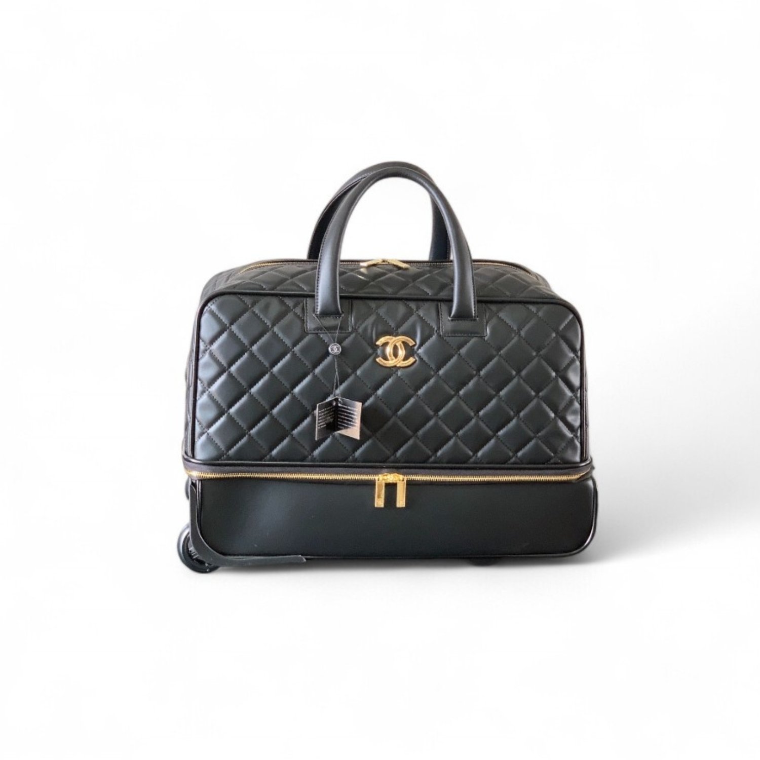 chanel-classic-diamond-quilted-suitcase-1.jpg Chanel Classic Diamond-Quilted Suitcase Black For Women 19.3in/49cm - Image 1