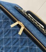 Chanel Classic Diamond-Quilted Suitcase Blue For Women 19.7in/50cm - Image 8
