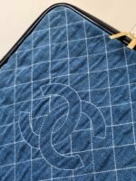 Chanel Classic Diamond-Quilted Suitcase Blue For Women 19.7in/50cm - Image 9