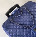 Chanel Classic Quilted Suitcase Blue For Women 17.7in/45cm - Image 9