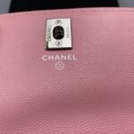 Chanel Clutch With Chain Top Handle Bag 7.3in/ 18.5cm Pink Silver Hardware For Women - Image 10