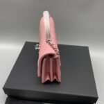 Chanel Clutch With Chain Top Handle Bag 7.3in/ 18.5cm Pink Silver Hardware For Women - Image 6