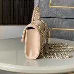 Chanel Flap Bag Phone Holder With Chain Crossbody 7.1in/ 18cm Light Apricot Gold Hardware For Women - Image 3