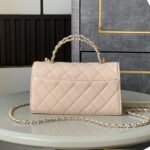 Chanel Flap Bag Phone Holder With Chain Crossbody 7.1in/ 18cm Light Apricot Gold Hardware For Women - Image 2