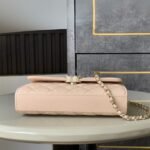 Chanel Flap Bag Phone Holder With Chain Crossbody 7.1in/ 18cm Light Apricot Gold Hardware For Women - Image 4