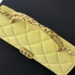 Chanel Flap Bag Phone Holder With Chain Crossbody 7.1in/ 18cm Yellow Gold Hardware For Women - Image 4