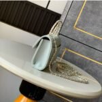 Chanel Flap Bag Phone Holder With Chain Crossbody 7.1in/ 18cm Light Blue Gold Hardware For Women - Image 2
