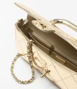 Chanel Flap Bag Large With Top Handle Bag 11.8in/ 30cm Light Gold Metallic Gold Hardware For Women AS5807-B21985-NT671 - Image 4