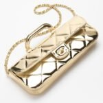 Chanel Flap Bag Large With Top Handle Bag 11.8in/ 30cm Light Gold Metallic Gold Hardware For Women AS5807-B21985-NT671 - Image 3