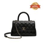 [True-to-ORIGINAL] Chanel Flap Bag Large Top Handle 9.4in/ 24cm Black Gold Hardware For Women A92990 B05061 94305 - Image 2