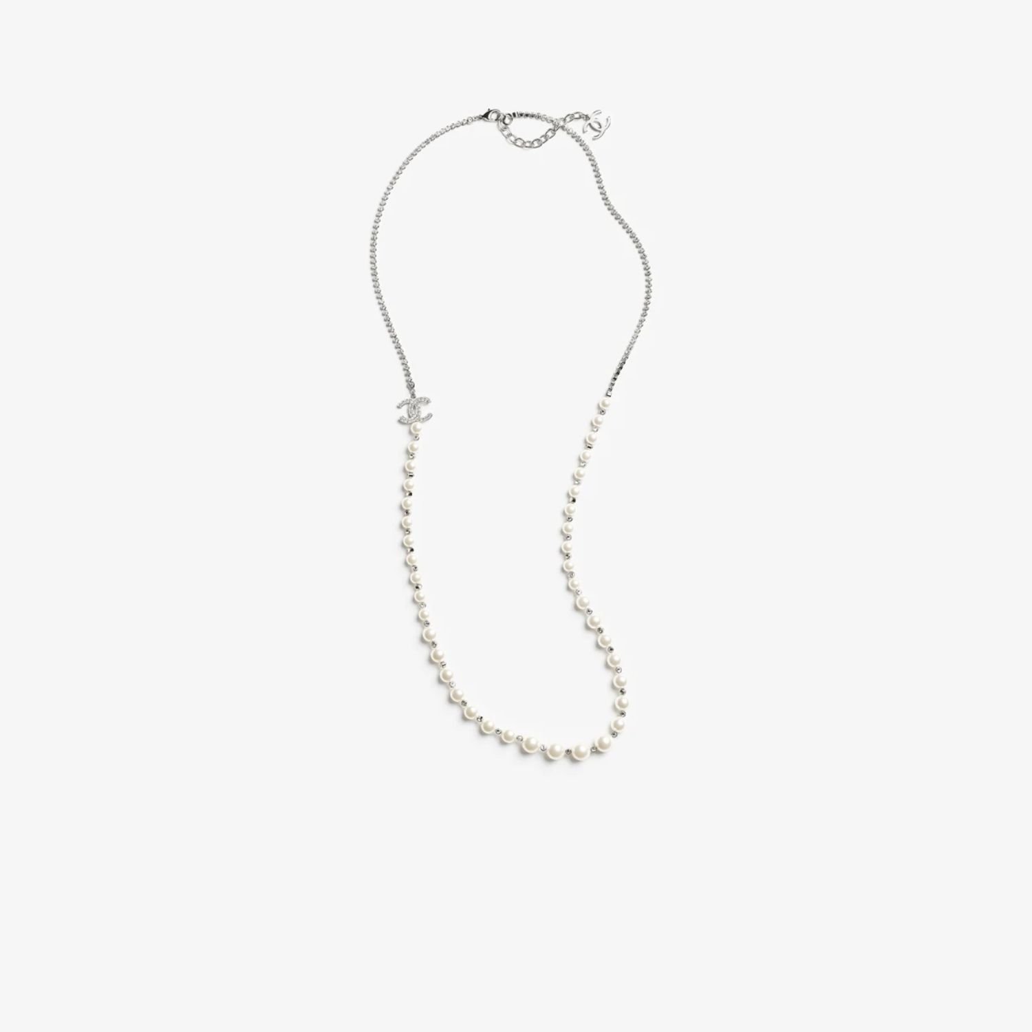 chanel-long-necklace-glass-pearls-silver-.jpg Chanel Long Necklace Silver For Women - ABG212-B21704-U2865 - Image 1