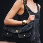 Chanel Flap Bag Maxi Crossbody Bag 17.7in/ 45cm Black Denim Gold Hardware For Women AS5727-B22144-94305 - Image 2