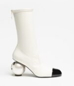 Chanel Mid-Calf Boots White/Black For Women G46776-B22203-U4187 - Image 2