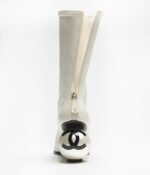 Chanel Mid-Calf Boots White/Black For Women G46776-B22203-U4187 - Image 3