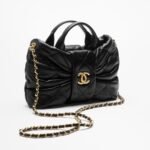 Chanel Bow Mini Top Handle Bag 10.2in/ 26cm Black Gold Hardware For Women AS5849-B22148-94305 - Image 3