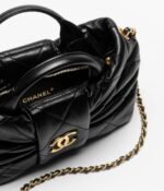 Chanel Bow Mini Top Handle Bag 10.2in/ 26cm Black Gold Hardware For Women AS5849-B22148-94305 - Image 4