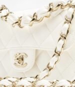 Chanel Mini Flap Bag Top Handle 7.9in/ 20cm White Gold Hardware For Women AS5670-B21344-U3527 - Image 4