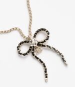 Chanel Bow Necklace Gold Pearly White Crystal For Women - ABG343-B21853-U3436 - Image 3