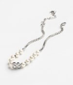Chanel Pearl & CC Necklace Silver Pearly White For Women - ABG208-B21704-U2865 - Image 2