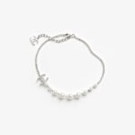 Chanel Pearl & CC Necklace Silver Pearly White For Women - ABG208-B21704-U2865