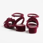 Chanel Sandals Velvet Burgundy For Women G45928 B17944 NZP34 - Image 3