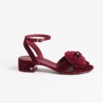 Chanel Sandals Velvet Burgundy For Women G45928 B17944 NZP34 - Image 2
