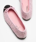 Chanel Tweed Ballet Flats Pink/Black For Women G02819-B22294-U4373 - Image 2