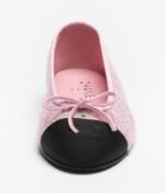 Chanel Tweed Ballet Flats Pink/Black For Women G02819-B22294-U4373 - Image 4