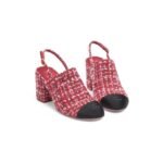 Chanel Tweed Slingbacks Red For Women G46865-B22421-U4536