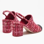 Chanel Tweed Slingbacks Red For Women G46865-B22421-U4536 - Image 3