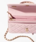 Chanel Wallet On Chain Crossbody Bag 7.6in/ 19cm Light Pink Gold Hardware For Women AP4451 B19409 NADOE - Image 5