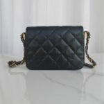 Chanel Wide Shoulder Bag 8.1in/ 20.5cm Black Gold Hardware For Women - Image 4