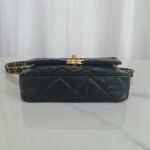 Chanel Wide Shoulder Bag 8.1in/ 20.5cm Black Gold Hardware For Women - Image 5