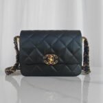 Chanel Wide Shoulder Bag 8.1in/ 20.5cm Black Gold Hardware For Women - Image 2