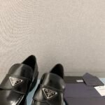 Prada Chocolate Patent Loafers Black For Women 1.9 in/ 5cm 1D246M_JHR_F0002_F_B050 - Image 3