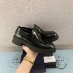 Prada Chocolate Patent Loafers Black For Women 1.9 in/ 5cm 1D246M_JHR_F0002_F_B050 - Image 7