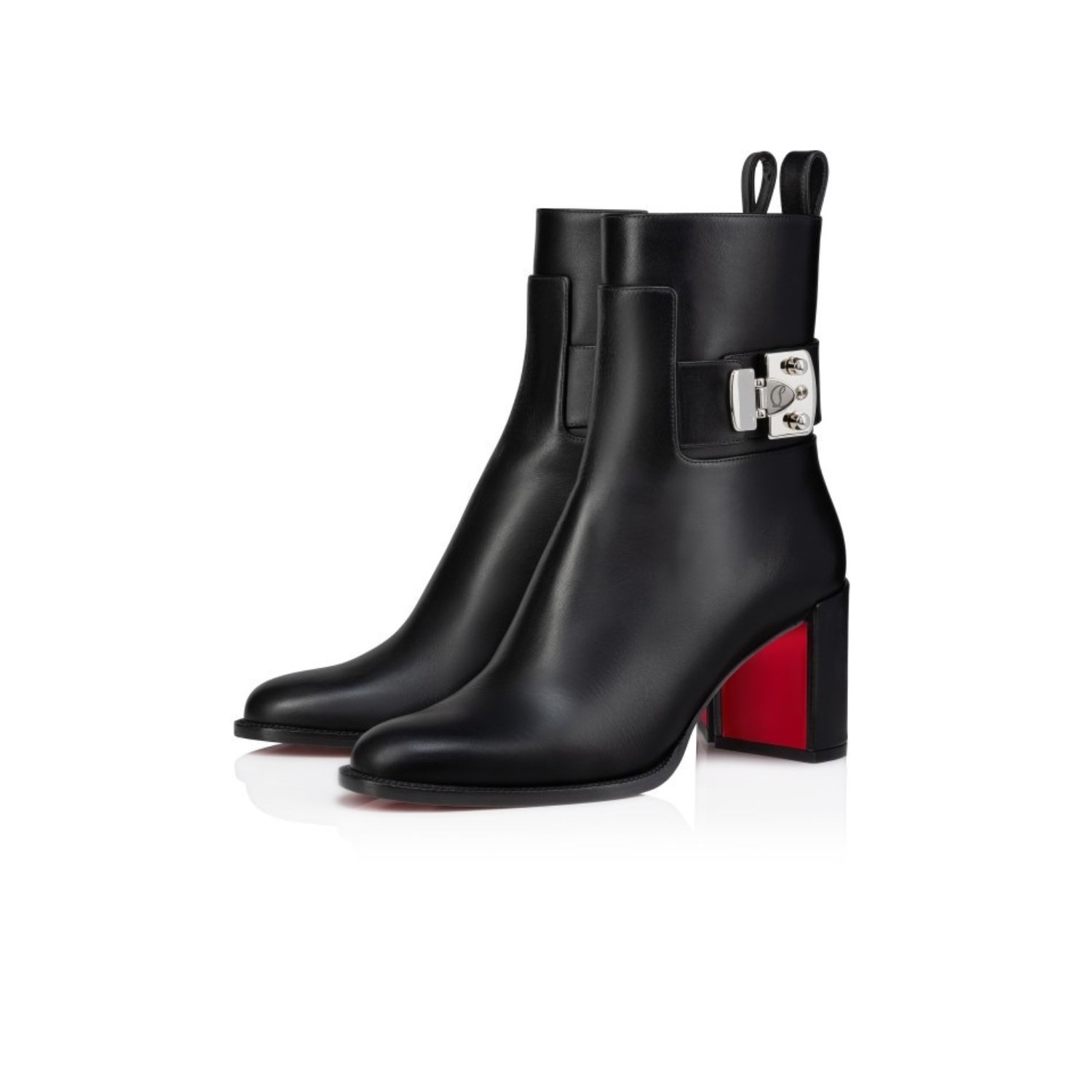 christian-louboutin-booty-lock-1.jpg Christian Louboutin Booty Lock Low Boots Black For Women 70mm 1250114BK01 - Image 1
